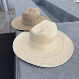 Hat Palm Leaf Western Hat with Flat Brim
