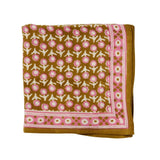 Floral Coral Indian Block Print Scarf