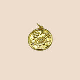 All The Luck Coin with Cubic Zirconia Evil Eye Horseshoe Charm