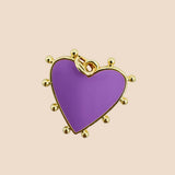 Flat Enamel Studded Heart Charm