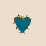 Flat Enamel Studded Heart Charm